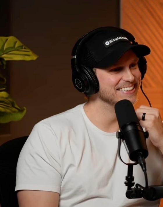 Hunter in the podcast studio