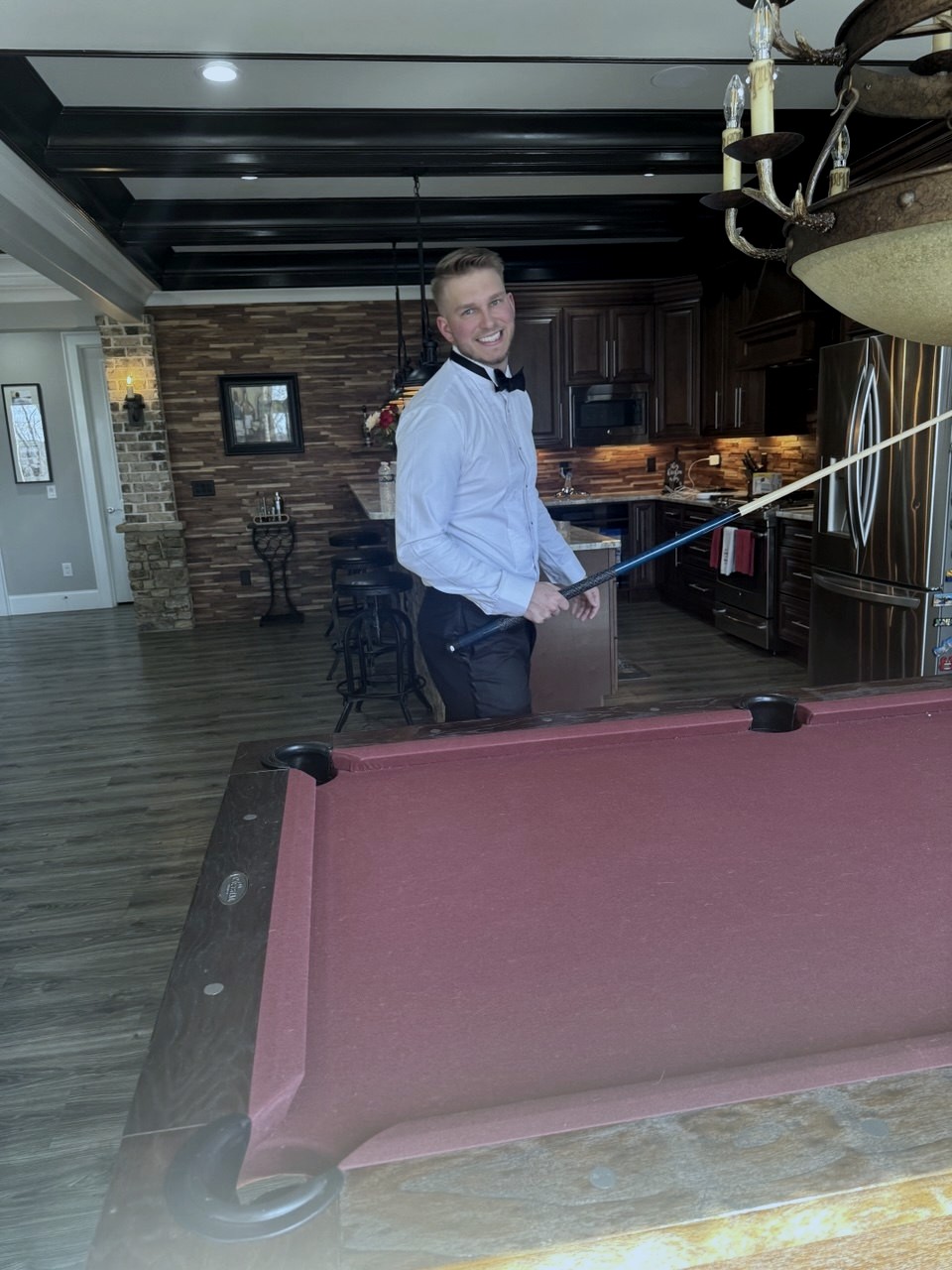 Hunter at pool table